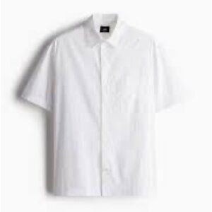 H&M White Casual Button Down Shirt
